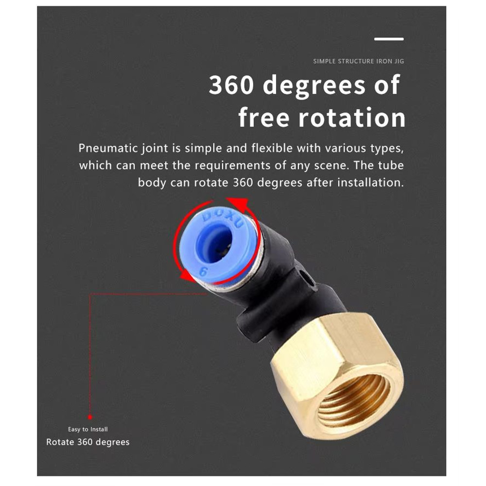 QuickFit Pneumatic Air Connector  PCPCFPLPLF Series 4mm6mm8mm Tube 18inch12inch Thread 2