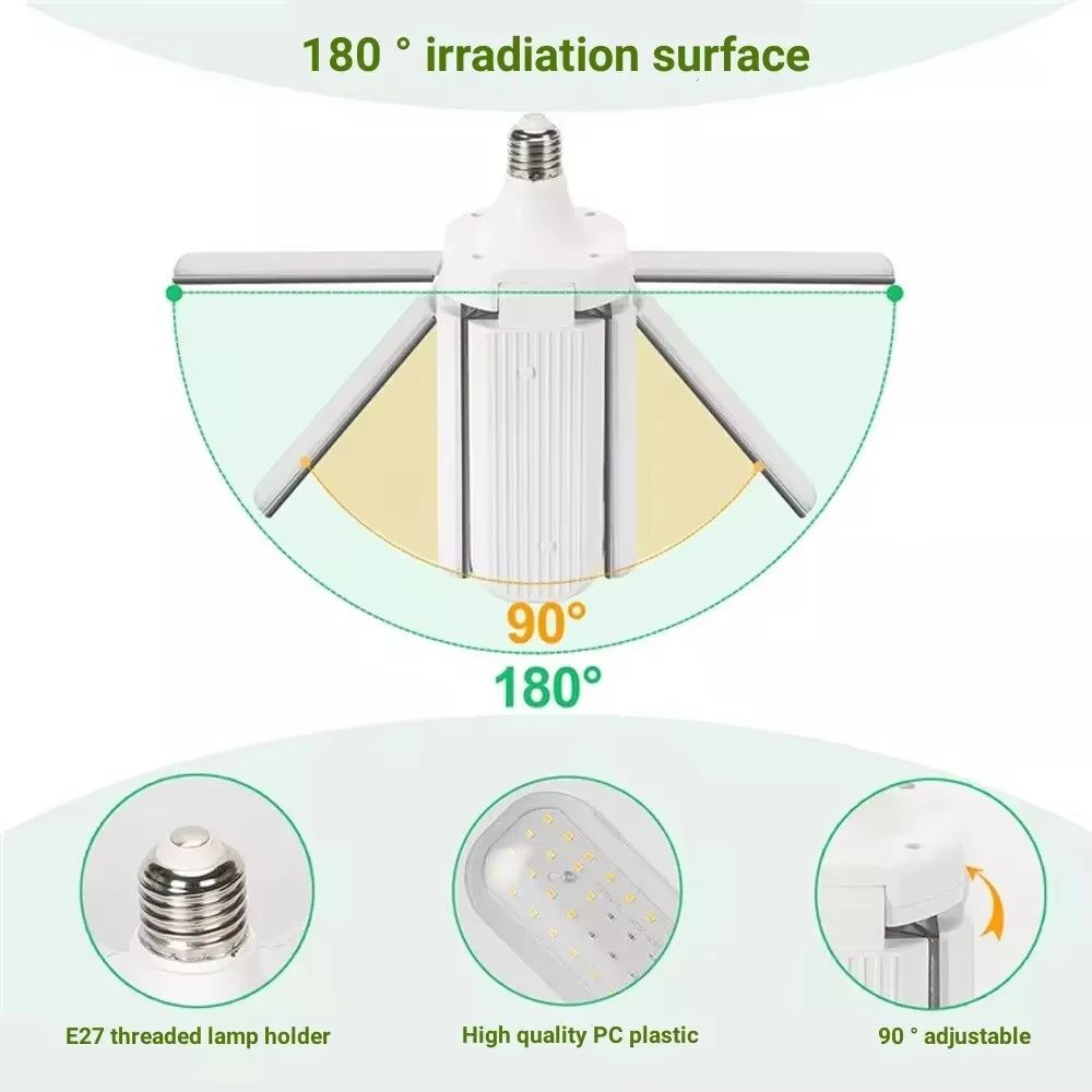 PlantFlex Foldable FullSpectrum LED Grow Light Bulb 243648 W E27 Indoor Plants Flowers Seedlings 5