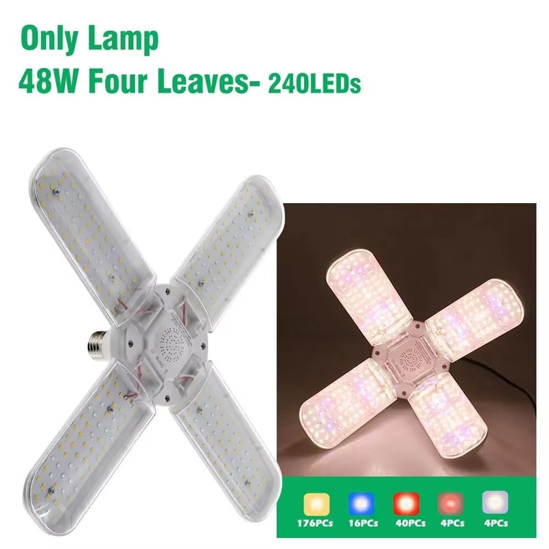 PlantFlex Foldable FullSpectrum LED Grow Light Bulb 243648 W E27 Indoor Plants Flowers Seedlings 7
