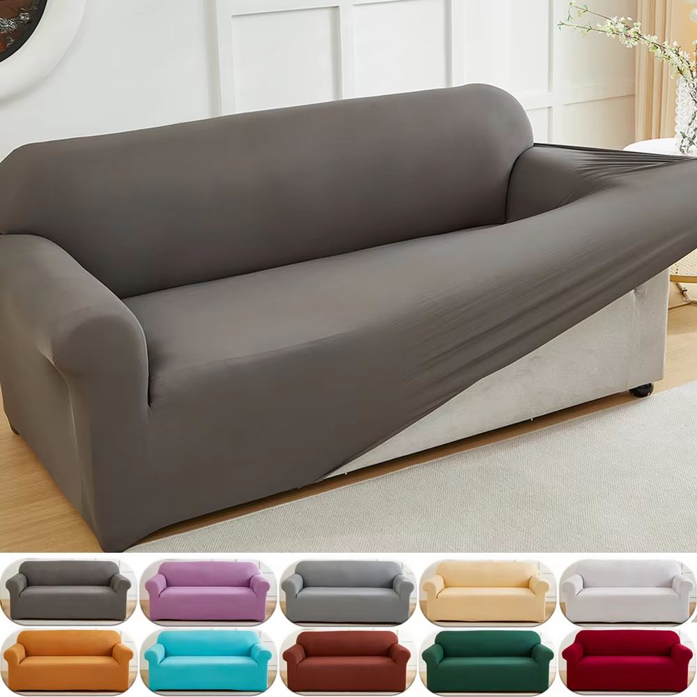 UltraFit SolidColor Stretch Sofa Slipcover  NonSlip DustProof Furniture Protector 0