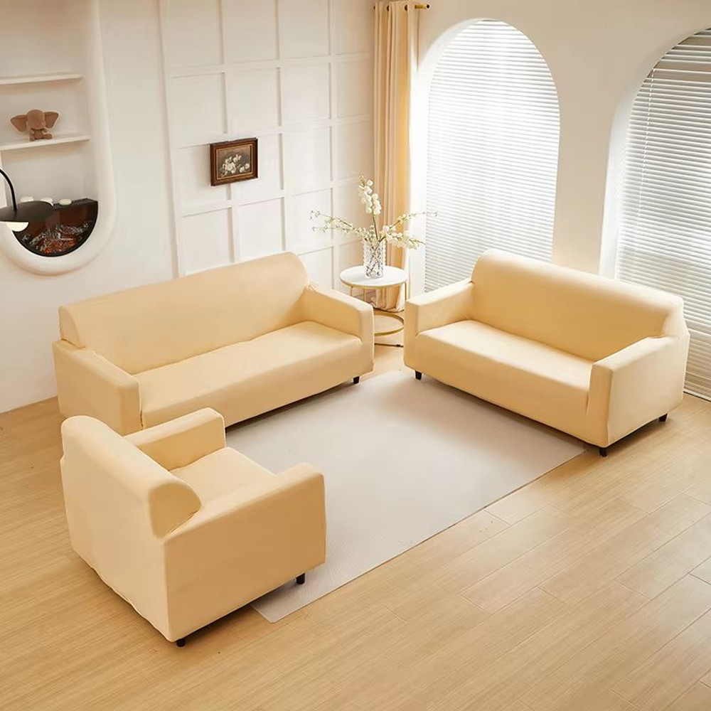 UltraFit SolidColor Stretch Sofa Slipcover  NonSlip DustProof Furniture Protector 5