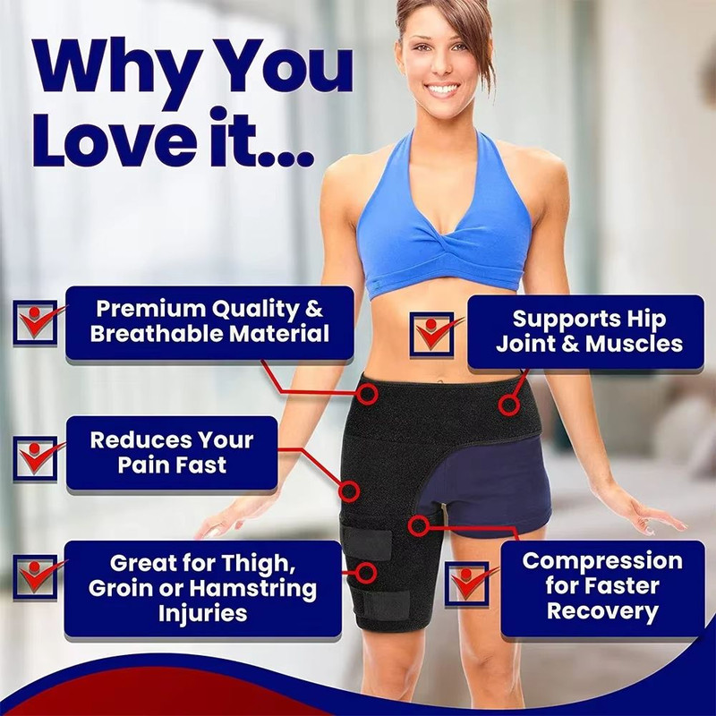 ProFlex Hip  Thigh Compression Wrap  Hip Compression Support For Sciatica Groin Hamstring  Quad Rel 1