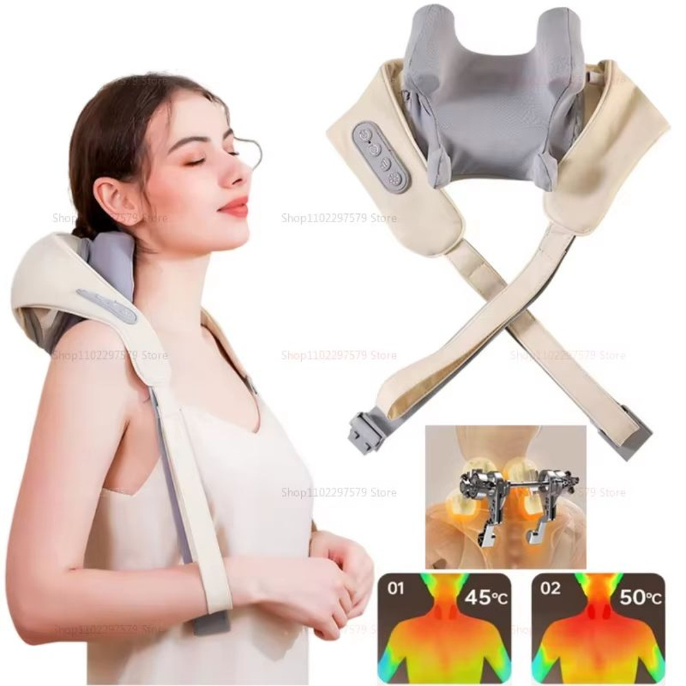 RelaxWave Wireless Neck  Shoulder Massager Shawl  Trapezius  Back Kneading Therapy 0
