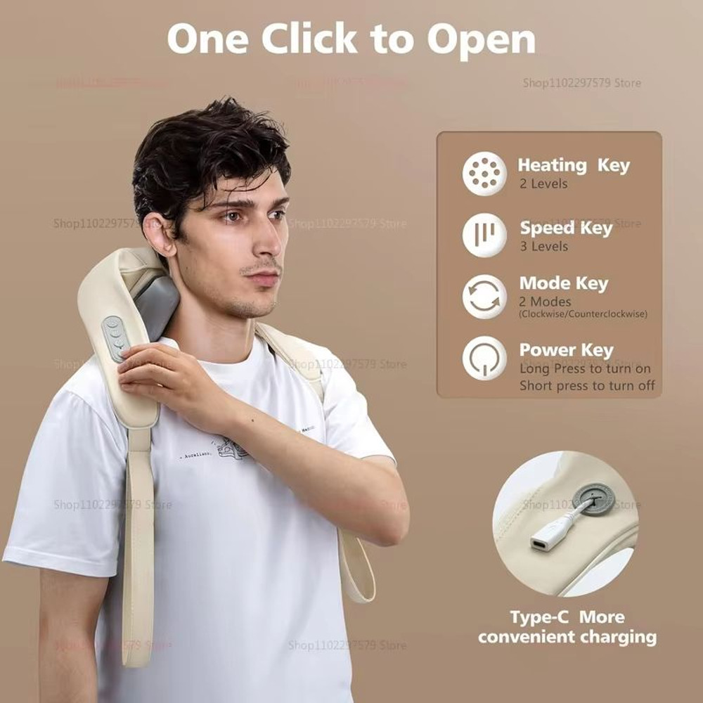 RelaxWave Wireless Neck  Shoulder Massager Shawl  Trapezius  Back Kneading Therapy 1