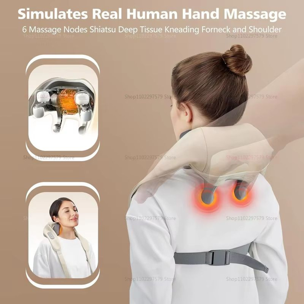 RelaxWave Wireless Neck  Shoulder Massager Shawl  Trapezius  Back Kneading Therapy 2