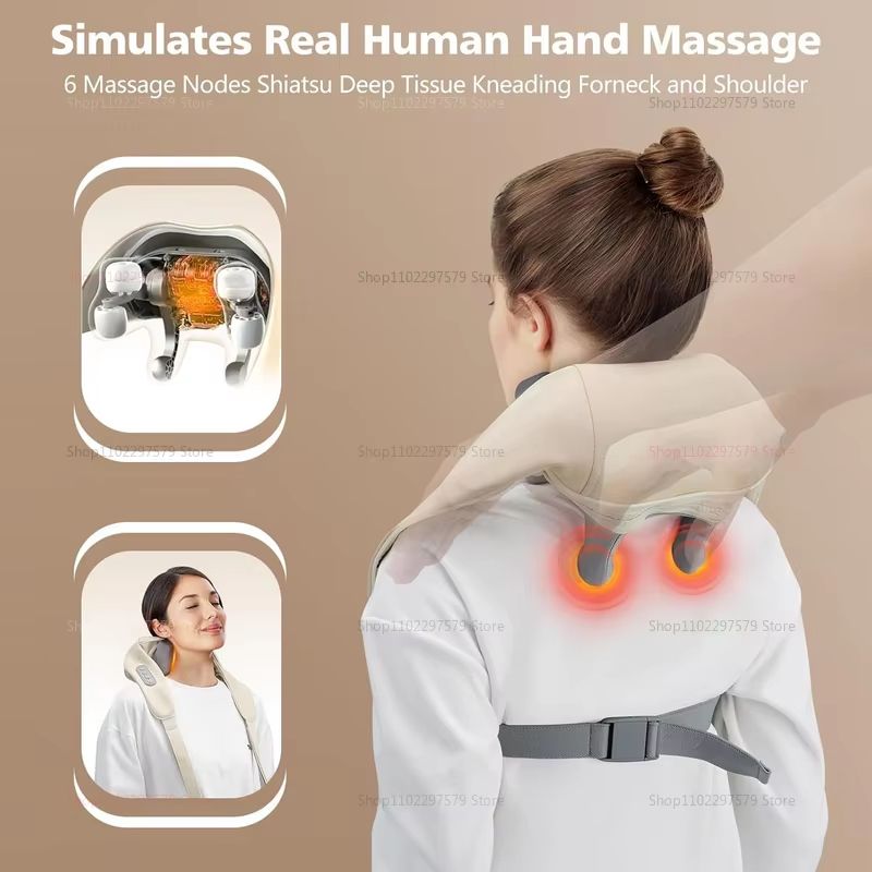 RelaxWave Wireless Neck  Shoulder Massager Shawl  Trapezius  Back Kneading Therapy 2