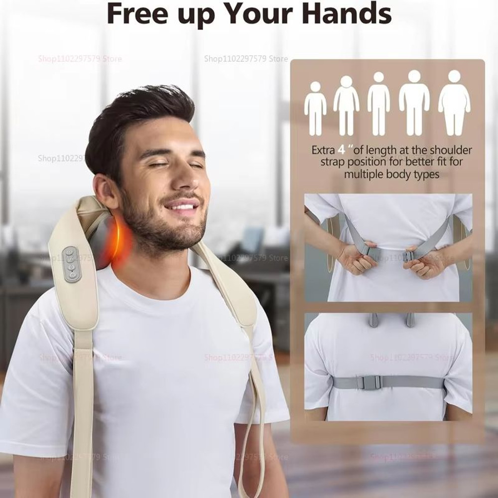 RelaxWave Wireless Neck  Shoulder Massager Shawl  Trapezius  Back Kneading Therapy 3