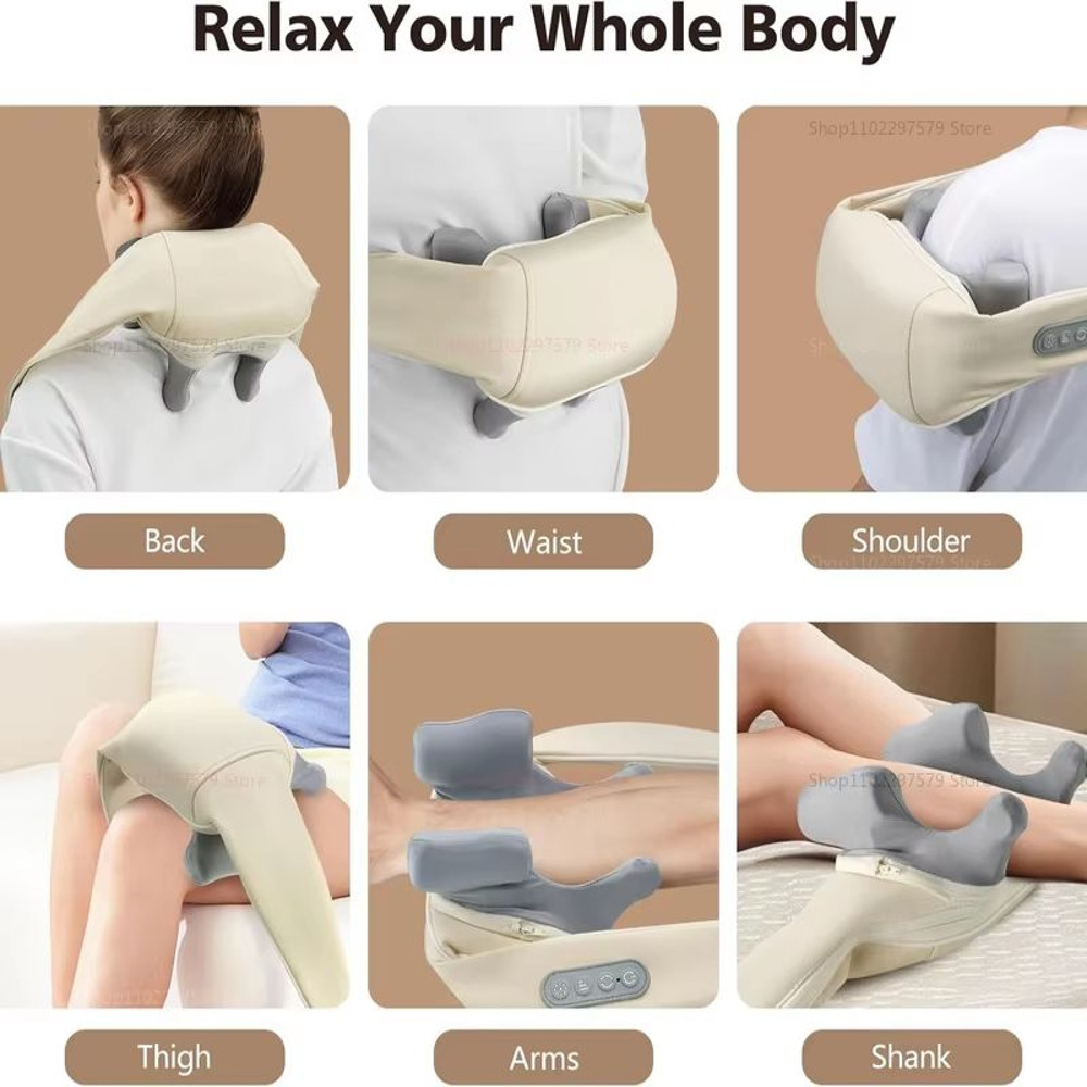 RelaxWave Wireless Neck  Shoulder Massager Shawl  Trapezius  Back Kneading Therapy 5