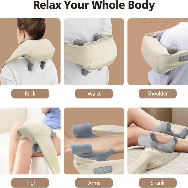 RelaxWave Wireless Neck  Shoulder Massager Shawl  Trapezius  Back Kneading Therapy 5
