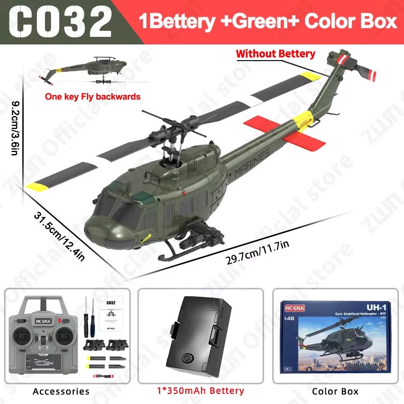 SkyMaster C032 24G 6CH Altitude Hold RC Helicopter  6Axis Gyro  Optical Flow For Kids  Adults 7