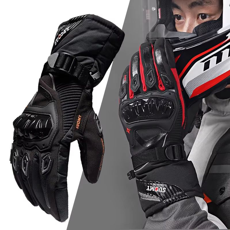 SUOMY Winter Waterproof TouchScreen Motorcycle Gloves  Windproof Warm Biker Gloves For Men 1