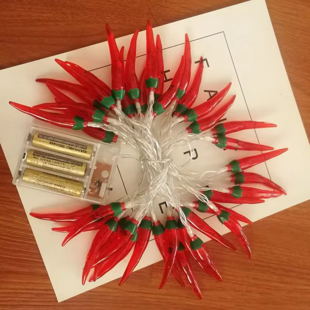 Red Chilli LED String Lights  BatteryUSB Powered Fairy Garland For Holiday Wedding  Party Decor 5