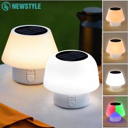 solar mushroom mini table lamp – portable usb & solar powered night light for outdoor patio, camping & indoor ambience