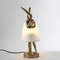 Nordic Rogue Rabbit Resin Table Lamp  Designer LED Table Light With Fabric Shade For Bedroom  Livin 1