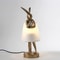 Nordic Rogue Rabbit Resin Table Lamp Designer LED Table Light With Fabric Shade For Bedroom Livin 1