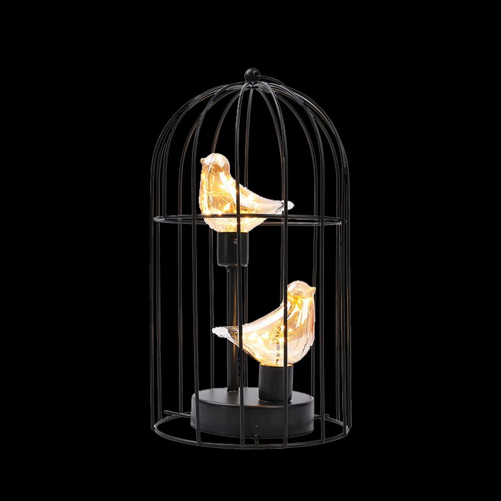 Birdcage Decorative Table Lamp  Cordless Accent Light With Warm White Fairy Lights For Home  Event  5