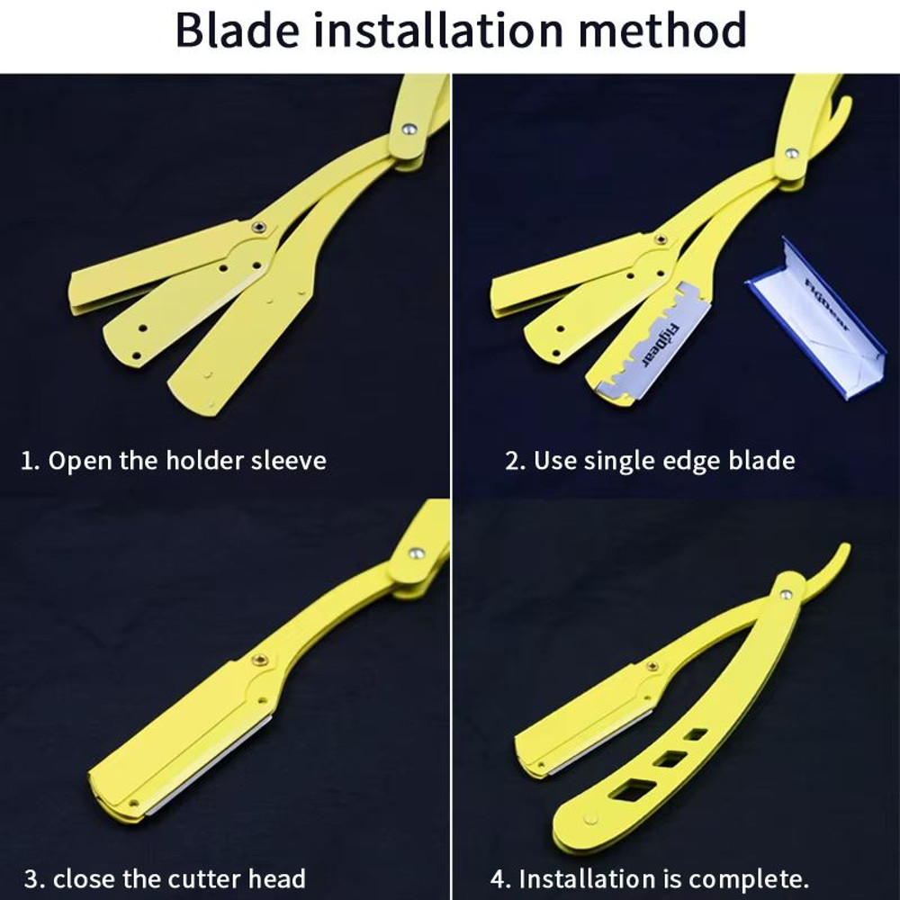 Classic Black Folding Shaving Knife Handle  AntiqueStyle Barber Tool Blade Sold Separately 2