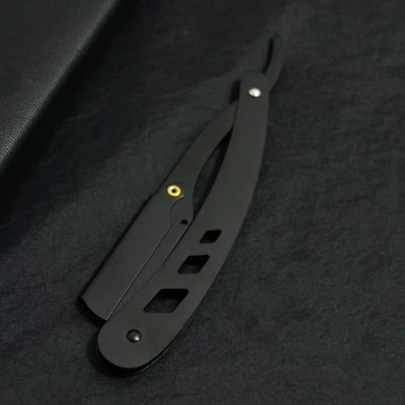 Classic Black Folding Shaving Knife Handle  AntiqueStyle Barber Tool Blade Sold Separately 6