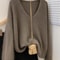 Yangqi Soft Waxy 100 Pure Cashmere VNeck Sweater Loose Fit Knit For Autumn Winter 0