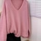 Yangqi Soft Waxy 100 Pure Cashmere VNeck Sweater Loose Fit Knit For Autumn Winter 1