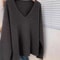 Yangqi Soft Waxy 100 Pure Cashmere VNeck Sweater Loose Fit Knit For Autumn Winter 2