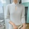 Elegance Mink 100 Mink Cashmere StandCollar Sweater SlimFit Long Sleeve Pullover For Women 13