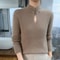 Elegance Mink 100 Mink Cashmere StandCollar Sweater SlimFit Long Sleeve Pullover For Women 15
