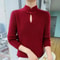 Elegance Mink 100 Mink Cashmere StandCollar Sweater SlimFit Long Sleeve Pullover For Women 3