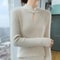 Elegance Mink 100 Mink Cashmere StandCollar Sweater SlimFit Long Sleeve Pullover For Women 4