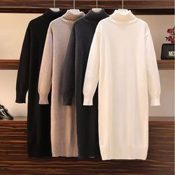 cozy college-style high-neck thick knit pullover – warm long-sleeve solid sweater for autumn & winter
