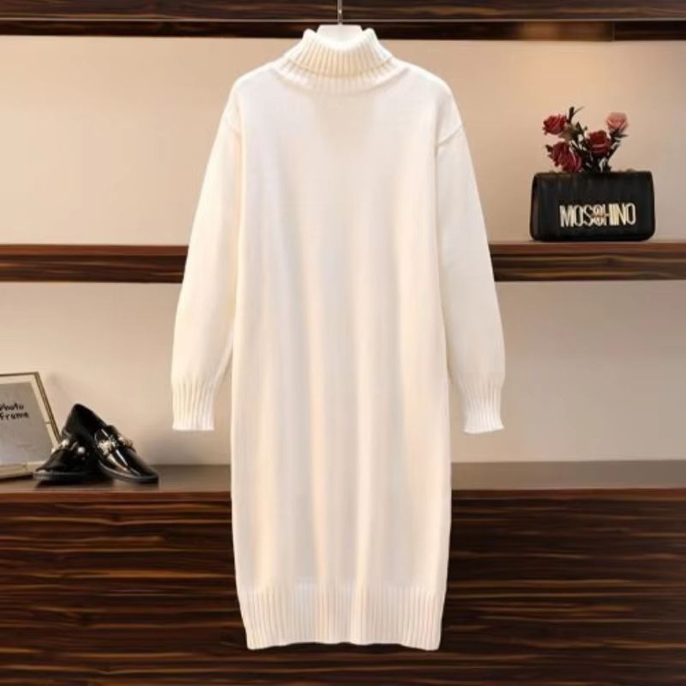 Cozy CollegeStyle HighNeck Thick Knit Pullover  Warm LongSleeve Solid Sweater For Autumn  Winter 9
