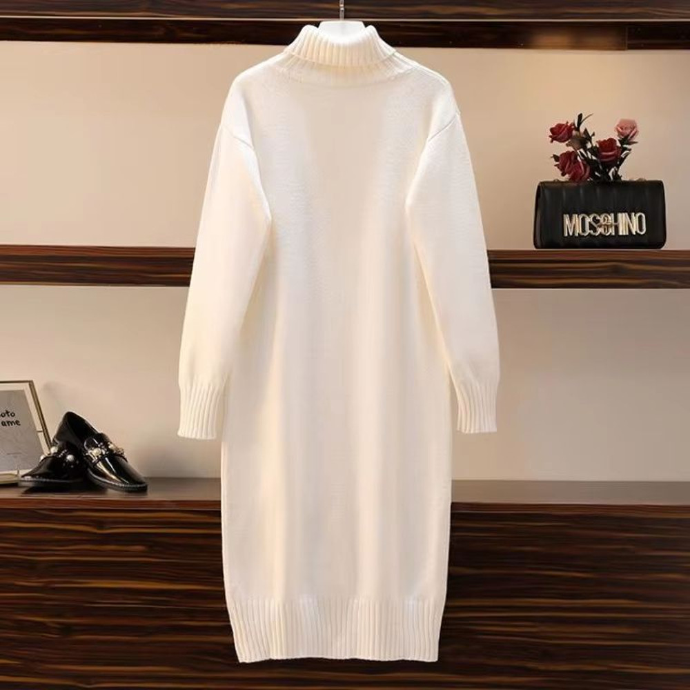 Cozy CollegeStyle HighNeck Thick Knit Pullover  Warm LongSleeve Solid Sweater For Autumn  Winter 2
