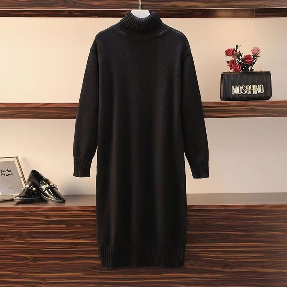 Cozy CollegeStyle HighNeck Thick Knit Pullover  Warm LongSleeve Solid Sweater For Autumn  Winter 4