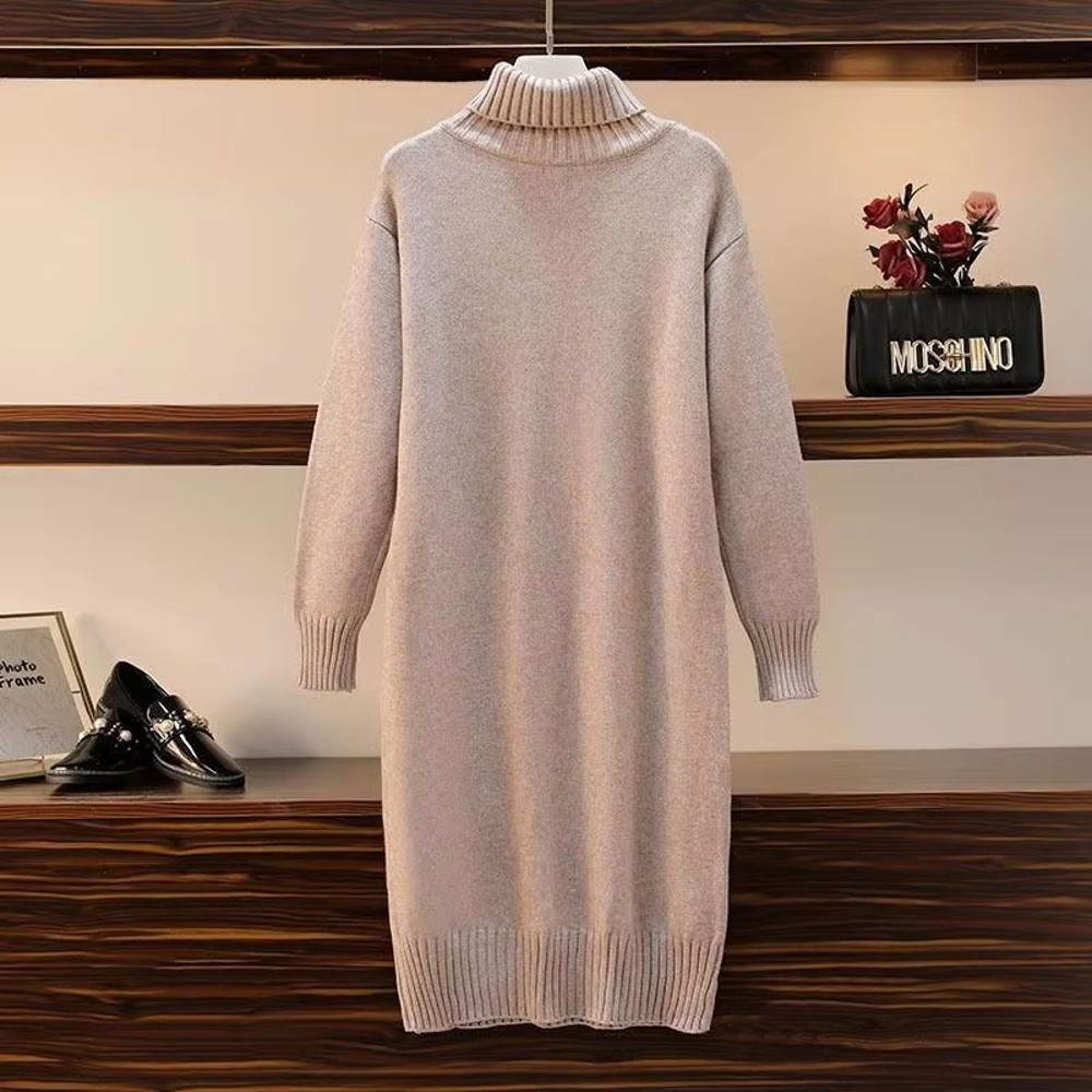 Cozy CollegeStyle HighNeck Thick Knit Pullover  Warm LongSleeve Solid Sweater For Autumn  Winter 5