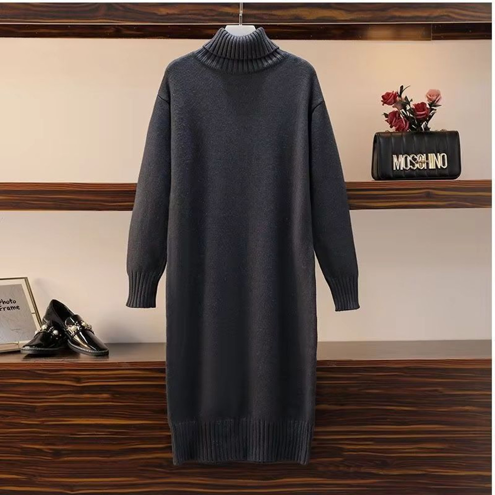 Cozy CollegeStyle HighNeck Thick Knit Pullover  Warm LongSleeve Solid Sweater For Autumn  Winter 8