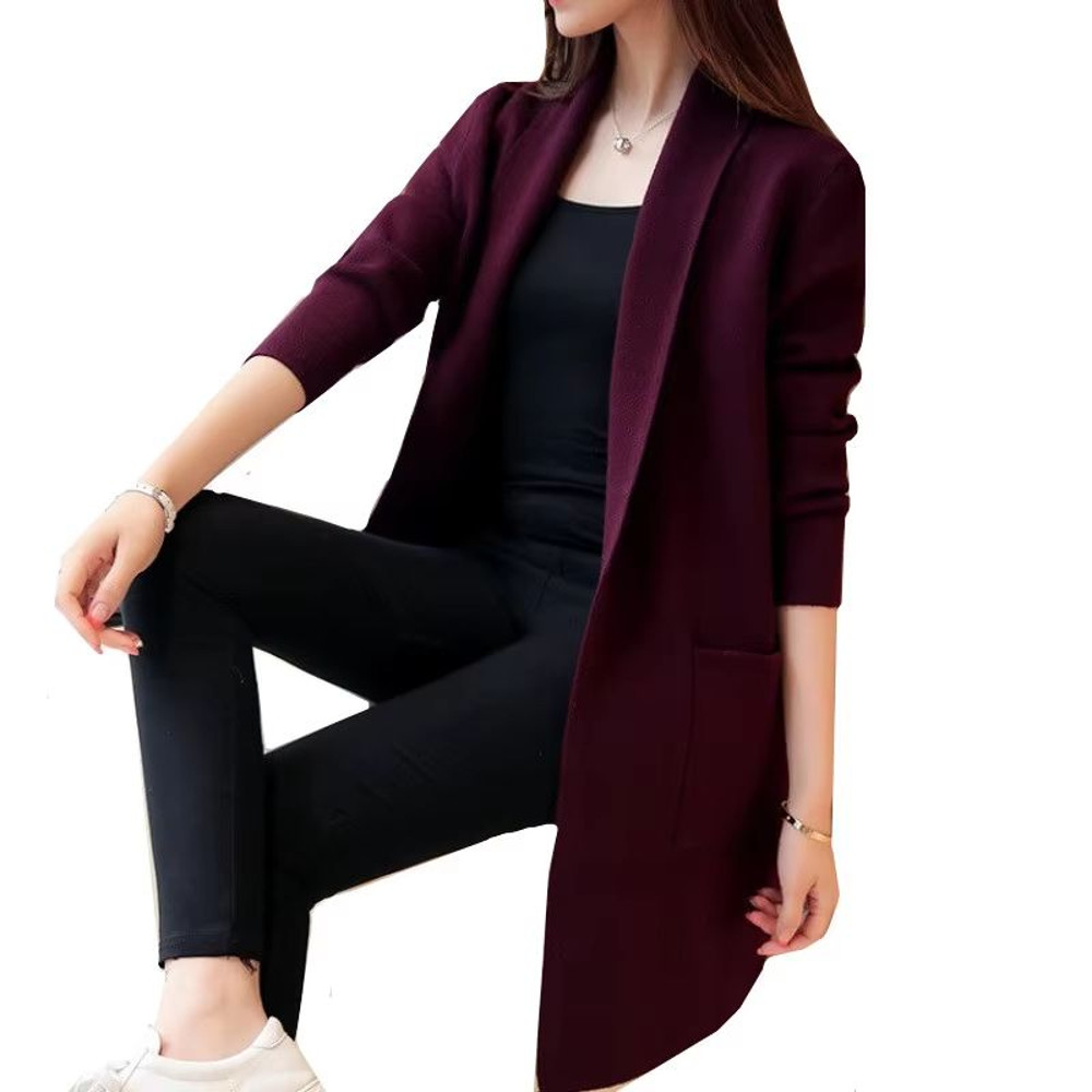 AllMatch Long Pocket Cardigan Sweater  2024 AutumnWinter Knit For Women 0