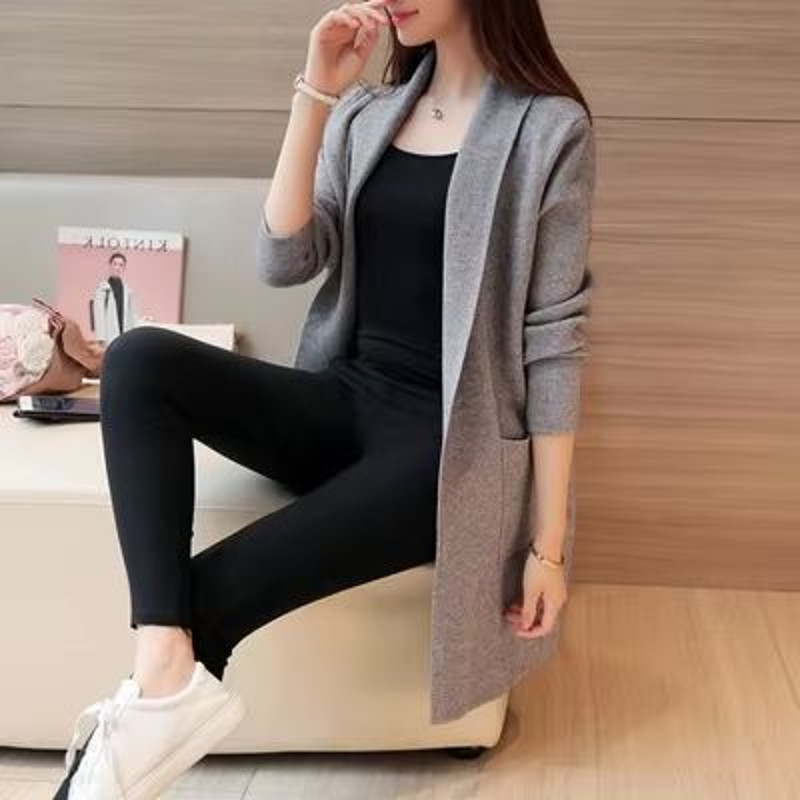 AllMatch Long Pocket Cardigan Sweater  2024 AutumnWinter Knit For Women 8