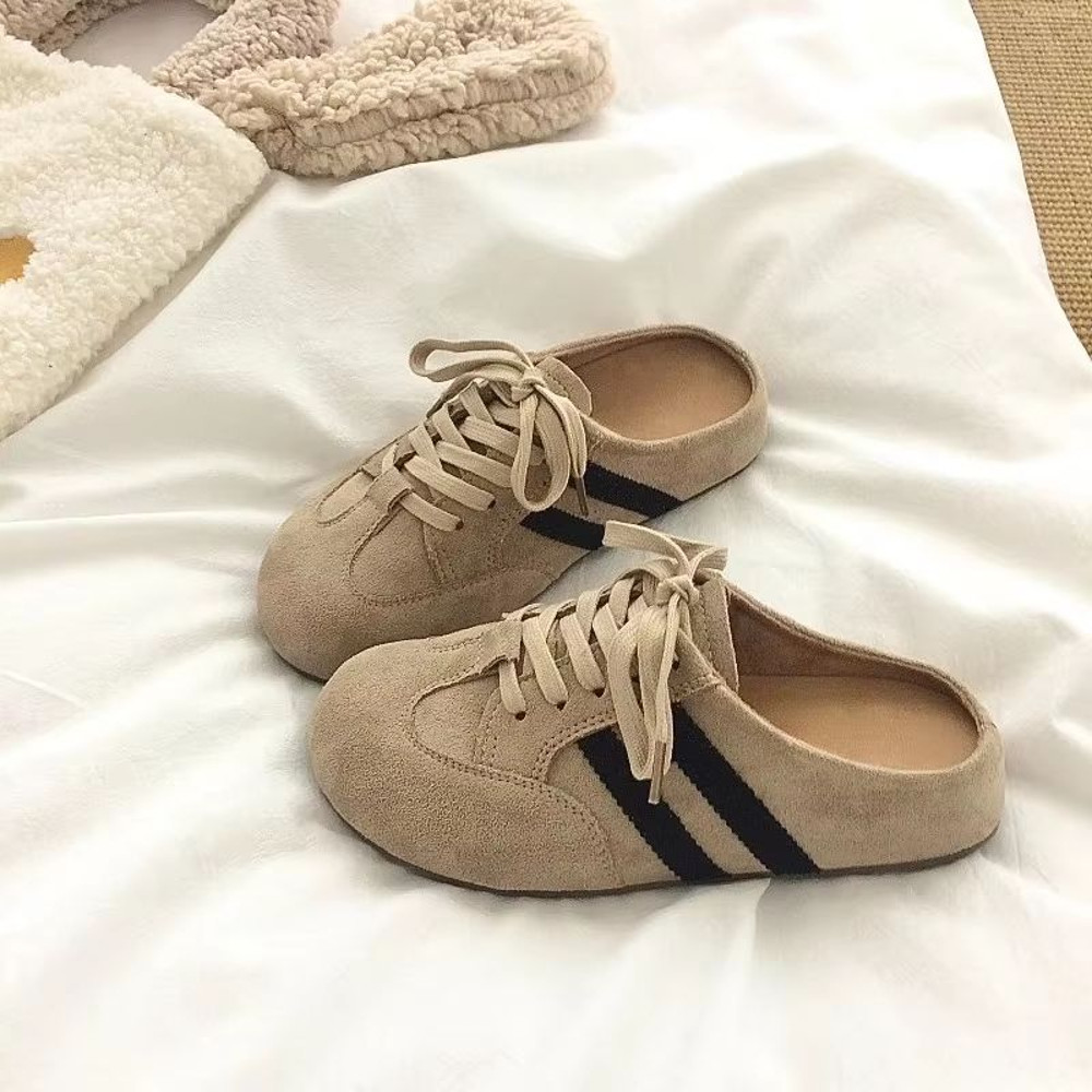 Elevated Wedge Suede Creeper HalfSlipper  Womens ThickBottom Baotou Sandal Sneaker Clog For Summer  0