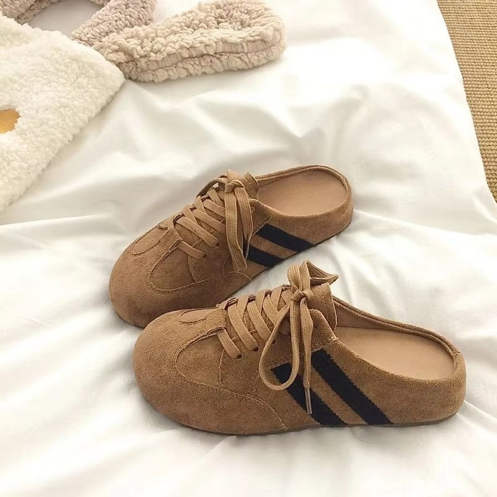 Elevated Wedge Suede Creeper HalfSlipper  Womens ThickBottom Baotou Sandal Sneaker Clog For Summer  1