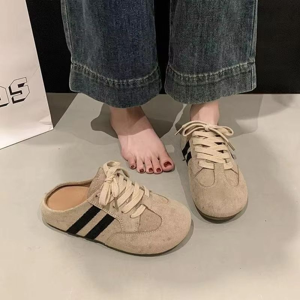 Elevated Wedge Suede Creeper HalfSlipper  Womens ThickBottom Baotou Sandal Sneaker Clog For Summer  6