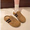 Elevated Wedge Suede Creeper HalfSlipper  Womens ThickBottom Baotou Sandal Sneaker Clog For Summer  7
