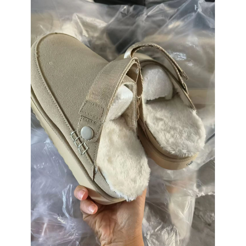 CashmereLined Platform Snow Boots Womens ThickSole Winter HalfSlippers With Fuzzy Upper 9