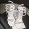 Eilyken Crystal Rhinestone OpenToe Sandals  Sexy Thin High Heels With Ankle Strap For Party  Prom 5