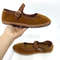 Velvet Mary Jane Streetwear Ballet Flats  Womens HandStitched Solid Colour Loafers 2
