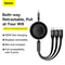 Baseus 100 W 3in1 Retractable Fast Charging Cable USBC Lightning Micro USB In One 1