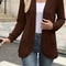 PitStripe Brushed Knit Cardigan Jacket Womens SolidColor Casual Knit Outerwear 14