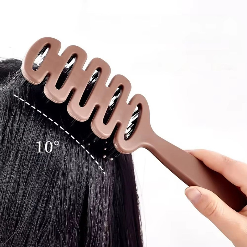 Hollow Boar Bristle Hair Comb  ScalpMassage Brush  Detangling  Styling Tool For Women With Curly Wa 3
