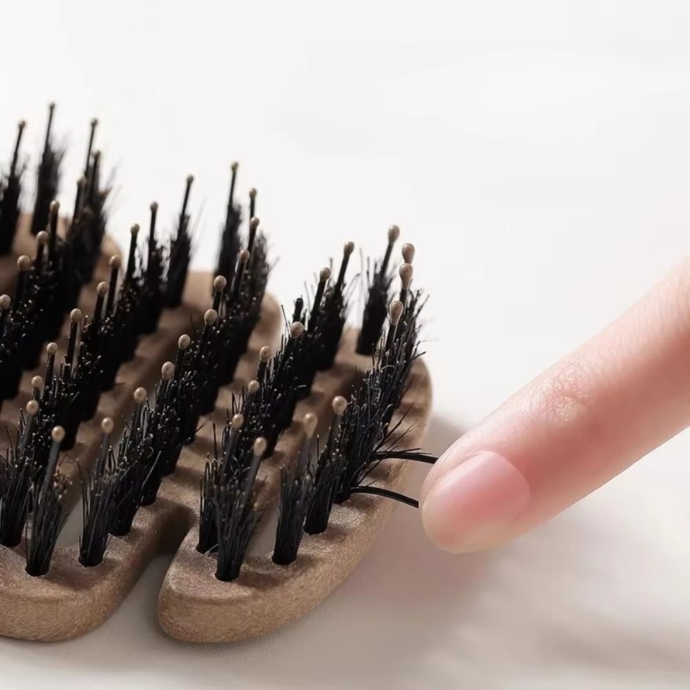 Hollow Boar Bristle Hair Comb  ScalpMassage Brush  Detangling  Styling Tool For Women With Curly Wa 4