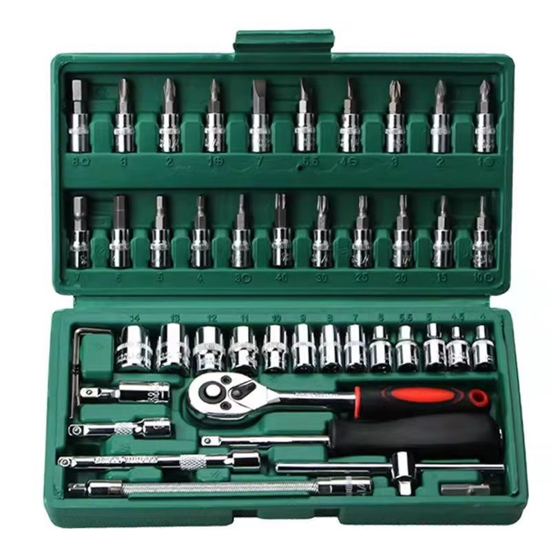 ProMaster 46Piece Socket Wrench  Ratchet Tool Kit  Complete DIY And Auto Repair Set 8