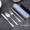 TravelMate 4Piece Stainless Steel Cutlery Set Portable Spoon Fork Knife Chopsticks With Storage C 5